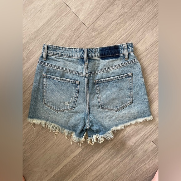 vervet high waisted distressed denim blue shorts - Picture 5 of 5